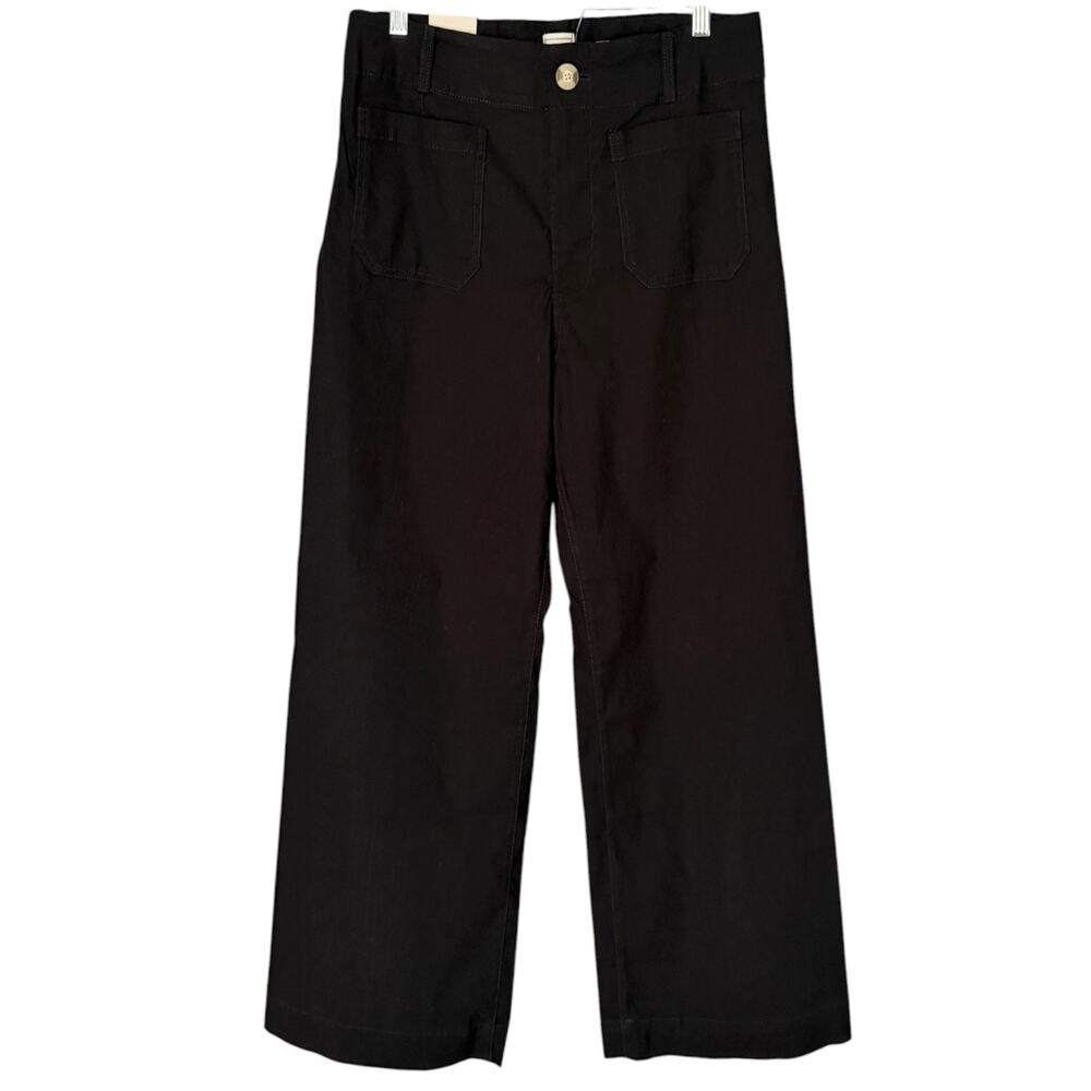 Maeve The Colette High-Rise Wide-Leg Full Length Pants Women's 31 Black NEW - Picture 2 of 8